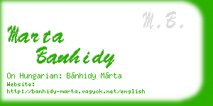 marta banhidy business card